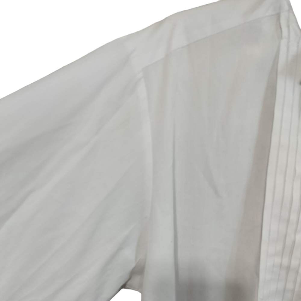(M72) Pierre Cardin White Pleated Tuxedo Shirts Size 16 /32-33 - Large - Picture 4 of 11